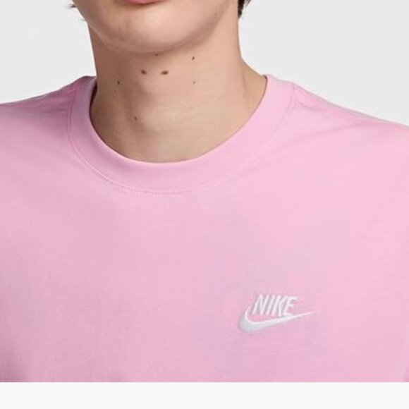 Nike Sportswear Club Men's T-Shirt Pink Rise - Picture 3 of 4